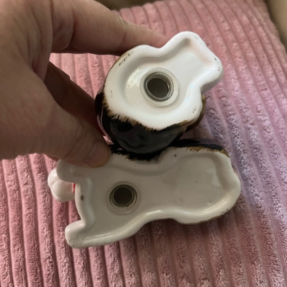 Ceramic Dog Salt and Pepper Shakers - Brown and White - Picture 4 of 7